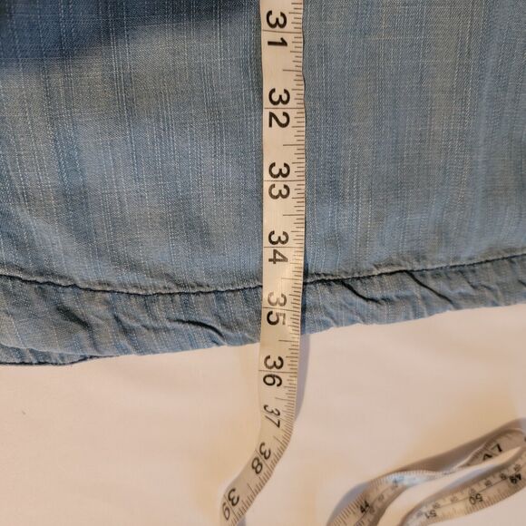 J Crew Chambray Dress Lyocell Blue Popover Ombre Shirt Dress Size Small S - Picture 4 of 6